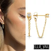 ELLIE VAIL 邁阿密防水珠寶 金色單鑽耳環 前後扣垂墜式耳環 Sloane Chain