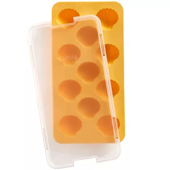 《LEKUE》11格附蓋貝殼製冰盒(杏黃) | 冰塊盒 冰塊模 冰模 冰格