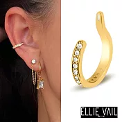 ELLIE VAIL 邁阿密防水珠寶 細緻鑲鑽C型耳環 金色耳骨夾 Leila