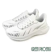【GREEN PHOENIX】男 休閒鞋 運動鞋 老爹鞋 厚底 綁帶 透氣 JP27 白色