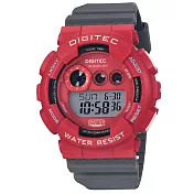 DIGITEC 數碼科技 DG-5021T 運動風格多功能防水電子錶 紅色