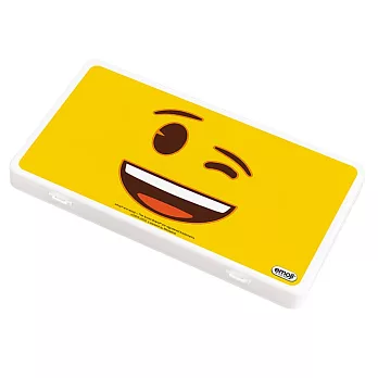 【Emoji】隨身口罩收納盒 黃臉微笑 表情 表情符號 收納盒 飾品收納 (18.4*10.4*1.5cm) 黃臉微笑