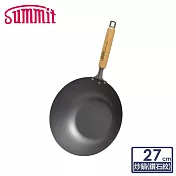 日本Summit 輕量氮化處理鐵鍋-27cm炒鍋(鑽石紋)