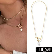 ELLIE VAIL 邁阿密防水珠寶 金色淡水珍珠項鍊 古典扣環項鍊 Dorit Pearl