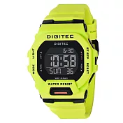 DIGITEC 數碼科技 DG-5169T 繽紛色彩百搭電子錶 螢黃