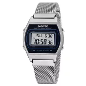 DIGITEC 數碼科技 MDG-6061R 高貴米蘭錶帶多功能防水電子錶 銀色