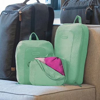 《TRAVELON》網格衣物收納袋3件(薄荷綠) | 收納袋 旅行袋 防塵袋