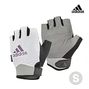 Adidas 女用透氣訓練手套-象牙灰 S