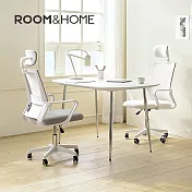 【韓國ROOM&HOME】中背透氣網升降式機能工學椅(附頭枕)-DIY- 雅痞灰