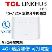 TCL LINKHUB HH63 4G+ 2CA 無線分享路由器  Wi-Fi 5 雙頻 AC1200