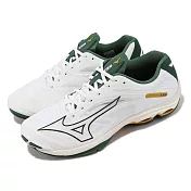 Mizuno 排球鞋 Wave Lightning Z7 男鞋 白 綠 羽球鞋 桌球鞋 室內運動 美津濃 V1GA2200-44