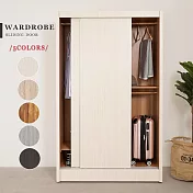 《Homelike》伍茲4x7尺推門衣櫃(五色可選) 衣櫥 滑門衣櫃 收納櫃 專人配送安裝- 梧桐