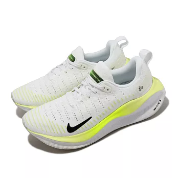 Nike 慢跑鞋 Wmns ReactX Infinity Run 4 白 螢光黃 女鞋 緩震 針織 運動鞋 DR2670-101