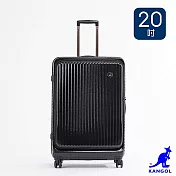 KANGOL - 英國袋鼠上掀式TSA海關鎖 20吋行李箱 黑色