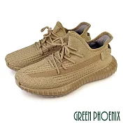 【GREEN PHOENIX】男 休閒鞋 運動鞋 潮鞋 百搭 潮流 直套式 飛線編織 JP26 淺棕色