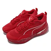 Puma 籃球鞋 Playmaker Pro Splatter 紅 白 男鞋 緩震 ProFoam 37757601