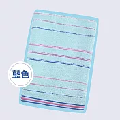 【OKPOLO】台灣製造條紋色紗浴巾-2條組(柔順厚實) 藍色細條紋