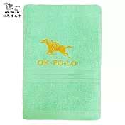 【OKPOLO】台灣製造好馬繡花素色浴巾-2條入(柔順厚實) 螢光綠