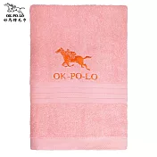 【OKPOLO】台灣製造好馬繡花素色浴巾-2條入(柔順厚實) 尖晶石紅