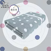 【OKPOLO】台灣製造小圓點吸水浴巾(吸水厚實柔順) 灰色