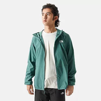 The North Face M NEW ZEPHYR WIND JACKET - AP 男防風防潑水休閒連帽外套-綠-NF0A7WCYI0F M 綠色