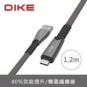 *買一送一*DIKE 鋅合金橢圓編織快充線Micro USB-1.2M DLM512GY*2