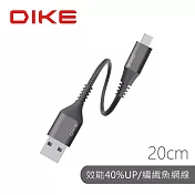 *買一送一*DIKE 超超強韌耐磨快充線Micro USB DLM302GY*2