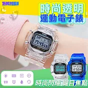 【SKMEI】時尚透明運動電子錶(防水手錶 交換禮物 手錶 考試手錶 簡約手錶/1999) 水晶白(1999WT)