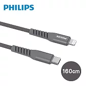 PHILIPS 飛利浦USB-C to Lightning手機充電線-1.6m DLC4559V