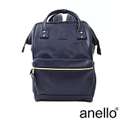 anello 新版2代輕質皮革經典口金後背包 Regular size- 深藍