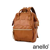 anello 新版2代輕質皮革經典口金後背包 Small size- 焦糖駝色