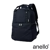 anello LAYER 防潑水機能性多收納 上下2層式後背包- 黑色
