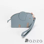 aziza 小象造型鑰匙零錢包  薄暮藍