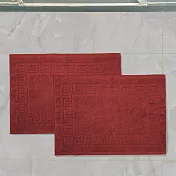 【OKPOLO】台灣製造純棉衛浴吸水腳踏墊(吸水速乾)  春年紅