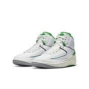 NIKE AIR JORDAN 2 RETRO (GS) 中大童籃球鞋-白綠-DQ8562103 US3.5 白色