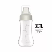 【E.dot】擠壓式分裝醬料瓶 五孔灰