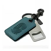 COACH 皮革造型鑰匙圈-藍綠