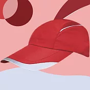 【OKPOLO】運動路跑走步反光帽(透氣舒適) 紅