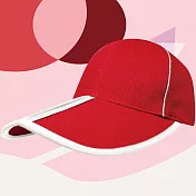 【OKPOLO】對折款反光長眉透氣布帽(透氣舒適) 紅