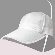 【OKPOLO】反光長眉透氣布帽(舒適透氣) 白