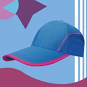 【OKPOLO】彩色反光透氣高爾夫球帽(運動休閒時的最佳夥伴) 水藍/螢光桃