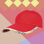 【OKPOLO】經典格紋休閒帽(透氣舒適) 紅/格紋