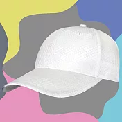 【OKPOLO】蜂巢格反光休閒帽(運動休閒時的最佳夥伴) 白