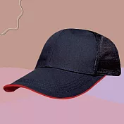 【OKPOLO】六片式半網透氣帽(透氣舒適) 黑/紅