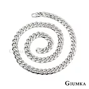 GIUMKA長項鍊古巴鍊鋼項鏈鈦鋼潮流個性男鍊簡約百搭 MN22004 無 銀色鍊寬約11MM|鍊長約60CM