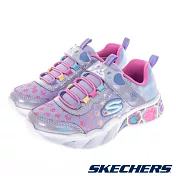 SKECHERS PRETTY PAWS 燈鞋 女童休閒鞋-粉彩-319301LLVMT 18 粉紅色