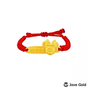 Disney迪士尼系列金飾 黃金編織手鍊-吉祥如意米妮款-紅色