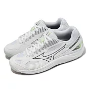 Mizuno 排球鞋 Cyclone Speed 4 女鞋 白 綠 緩震 羽桌球鞋 美津濃 V1GC2380-35