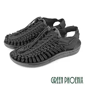 【GREEN PHOENIX】男女 涼鞋 溯溪鞋 手工 編織 水陸 兩棲 戶外 EU39 黑色