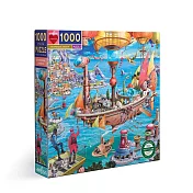 eeBoo 1000片拼圖 - 蒸氣飛艇 ( Steampunk Airship 1000 Piece Puzzle )